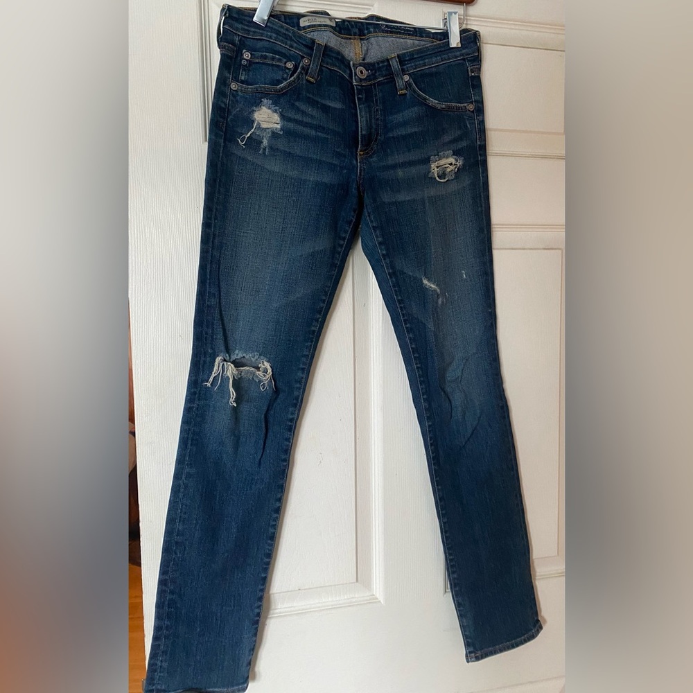Distressed Blue Jeans